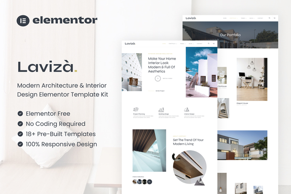 Laviza - Modern Architecture & Interior Design Elementor Template Kit