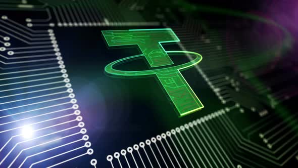 Tether stablecoin symbol loopable 3d