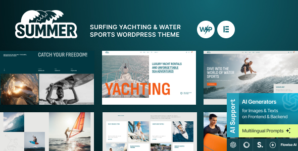Summer - Surfing Yachting & Water Sports WordPress Theme