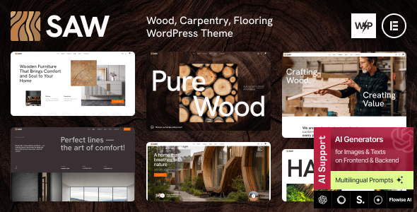Saw - Wood, Carpentry, Flooring WordPress Theme