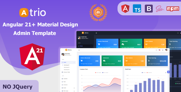 Atrio - Angular 21+ Material Design Admin Dashboard Template