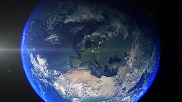 Realistic Earth Zoom Out Clouds Europe Germany