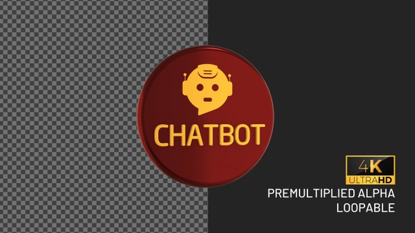 Chatbot Rotating Looping Badge with Alpha Channel