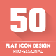50 Piece Flat icon Design Kit - V1 - GraphicRiver Item for Sale