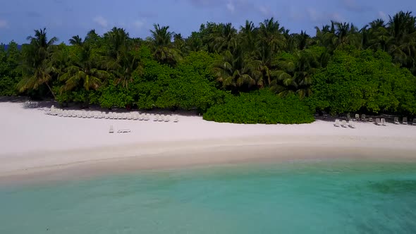 Aerial drone texture of island beach voyage by sea with sand background