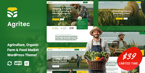 Agritec - Agriculture & Organic Farm WordPress Theme