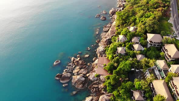 Beautiful high view of nature with sea ocean