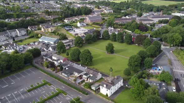 Blarney village Ireland drone aerial footage