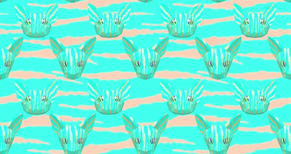  Cat face seamless animation creative pattern. 