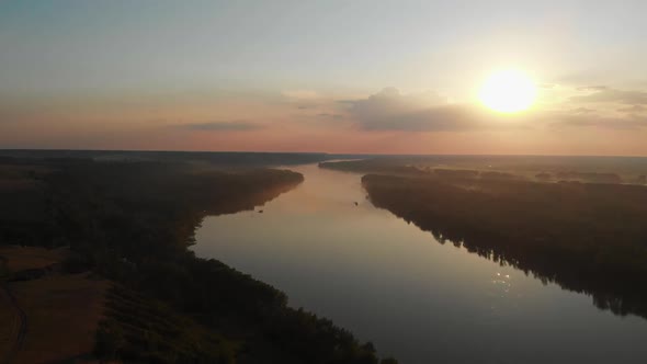 Aerial View of River Ob