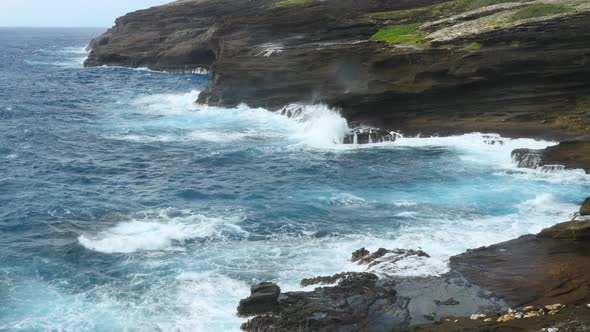 Ocean Waves Hawaii Shoreline Scenic