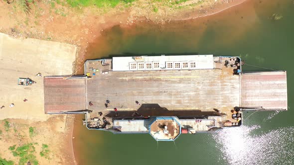 Ferry on river ready for onboarding