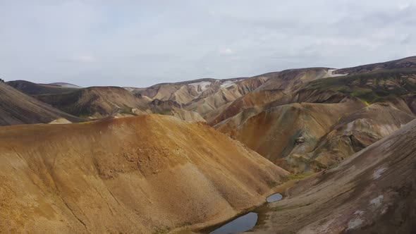 Footage of Hills in Iceland, colored mountains