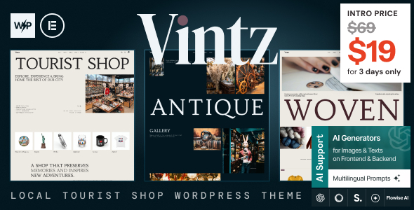 Vintz - Local Tourist Antique Shop WordPress Theme