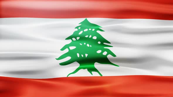 Lebanon Flag Waving