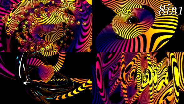 Striped Torus - VJ Loop Pack (8in1)