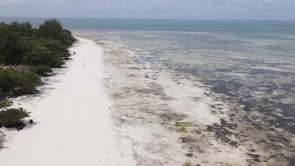 Empty Beach on Zanzibar Island Tanzania Slow Motion