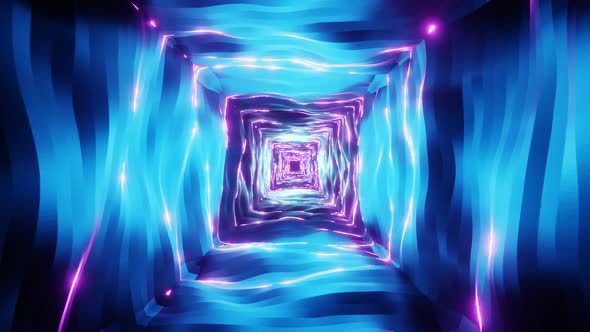 Blue and purple pulsating tunnel seamless looping background.