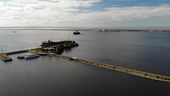 Peter Fort in Kronshtadt Fortification Island in Baltic Sea Gulf of Finland