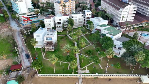 Complex of cottages on the beach