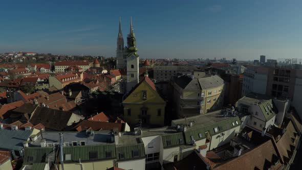 Aerial view of the buildings of Zagreb