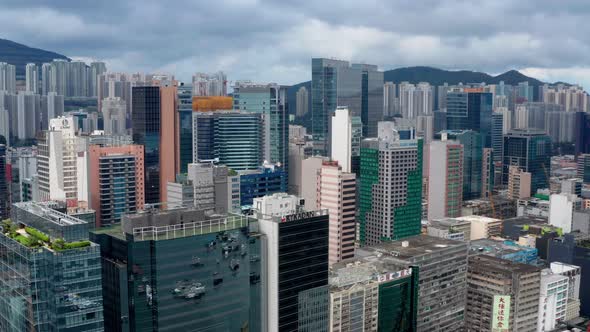 Top view of Hong Kong city downtown