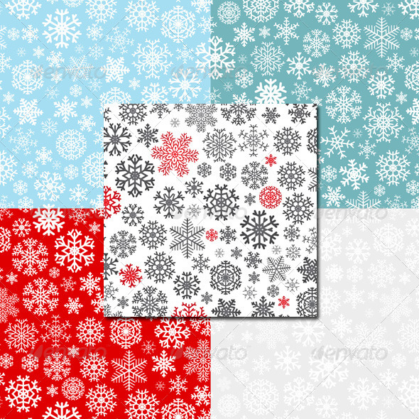 Christmas Seamless Patterns from Snowflakes