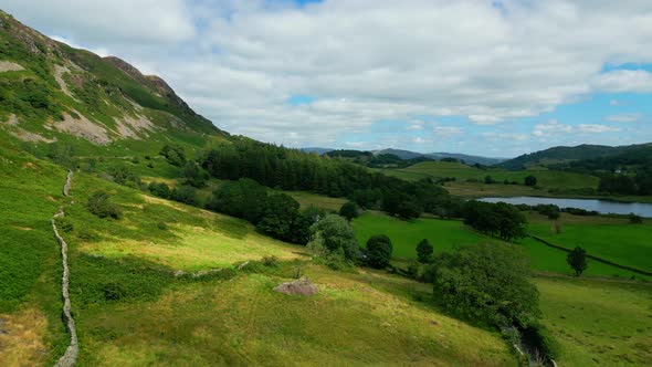 Amazing Landscape of Lake District National Park From Above  Travel Photography