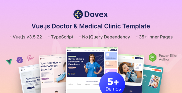 Dovex – Vue.js Doctor & Medical Clinic Template