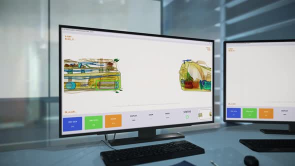 Bag Inspection Computer Software Used By Security To Detect Dangerous Items alt