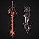 Fantasy Sword 24 with Scabbard Stylized - 3DOcean Item for Sale