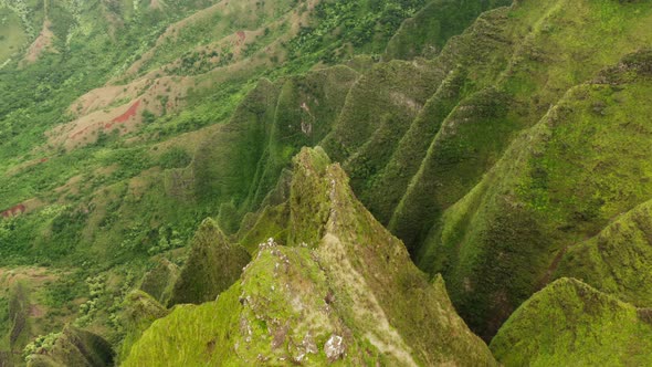 Na Pali Coast State Park. Hawaii. USA. Impressively Shaped Natural Formations of Tropical Island