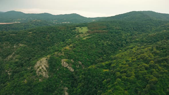 aerial video from mountain and forest