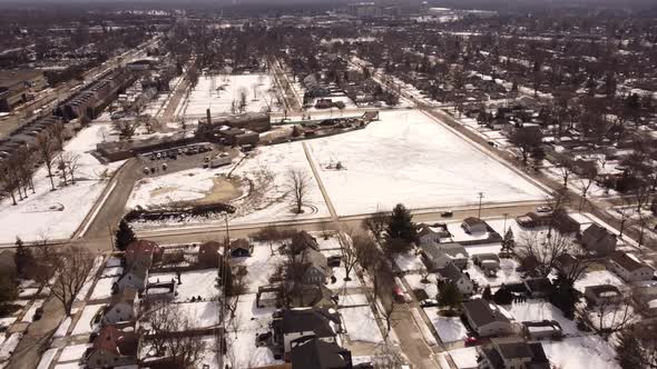 Aerial Video Upton Elementary School Royal Oak Michigan Usa