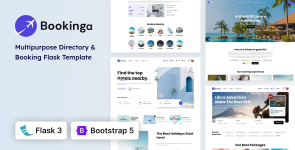 Bookinga - Multipurpose Booking and Directory Flask Template
