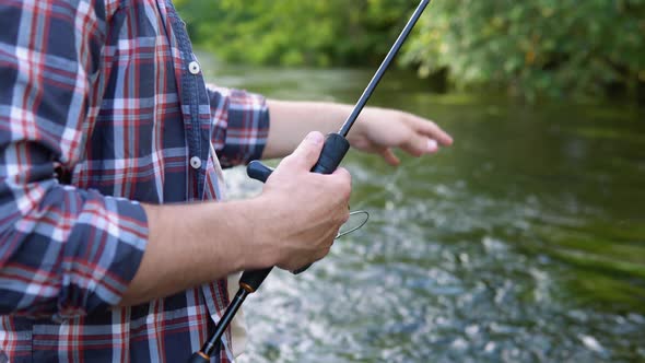 Fly Fishing Reel with River Water