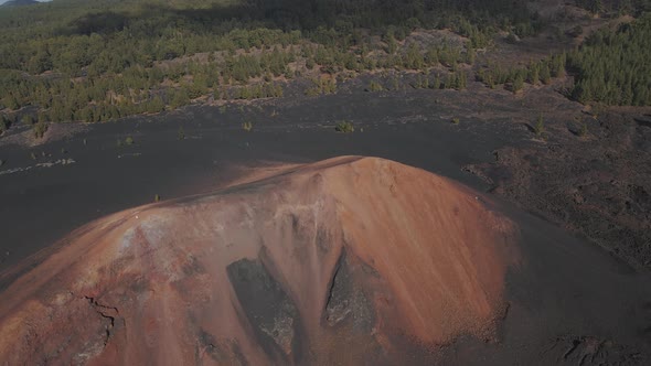 Incredible Aerial Views of Volcan Chinyero and Lava Fields in Teide Volcano National Park