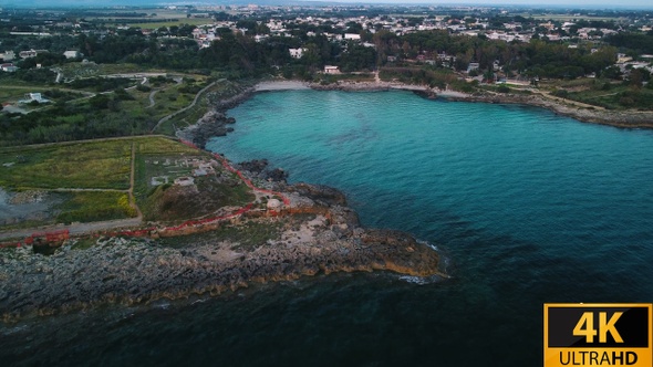 Flying Around The Coast With Crystaline Water