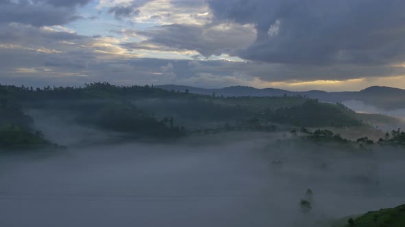 Panoramic view of hills in Uganda