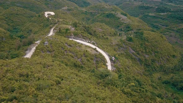 Incredible drone shot flying down a mountainside in central Cebu near Osmena Peak and then tilting t