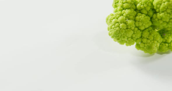 Green cauliflower on white background 