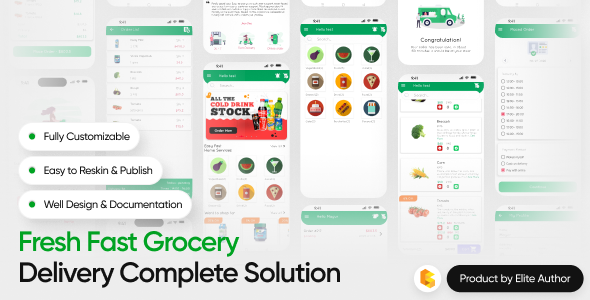 Fresh Fast Grocery Delivery Native Android App with Interactive Admin Panel