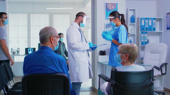 Medical Team with Face Mask Against Coronavirus