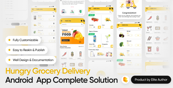 Hungry Grocery Delivery Android App and Delivery Boy App with Interactive Admin Panel