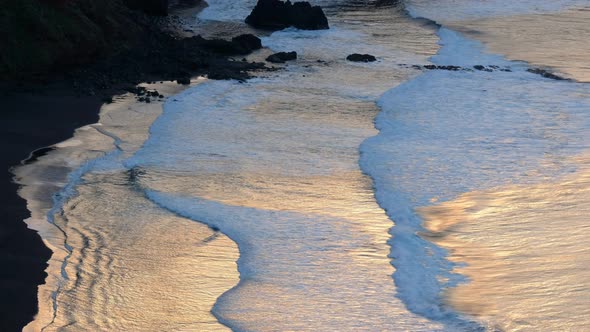 Twilight sea waves on Tenerife