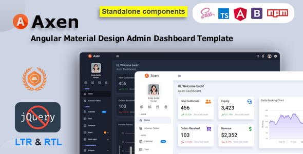 Axen - Angular 21+ Material Design Admin Dashboard Template