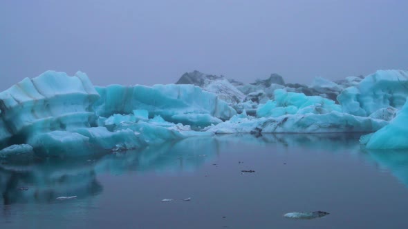 Icebergs in Jokulsarlon Glacial Lagoon in Iceland