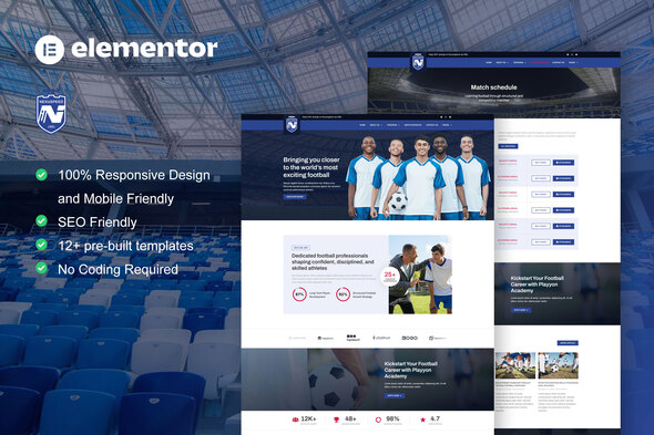 NexuSpeed - Football Club & Sports Academy Elementor Pro Template Kit