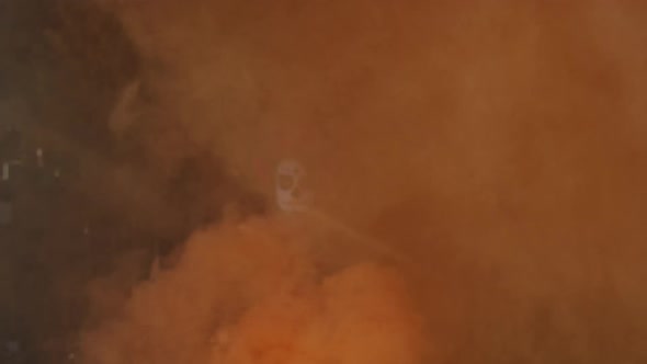 Spooky Lady of Dead Coming Out of Mist in Shed