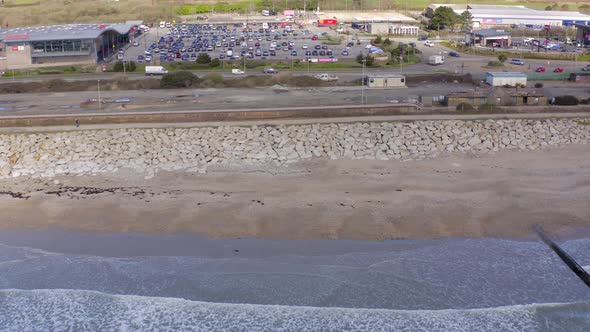 Sea Defences Along a Beach Aerial View